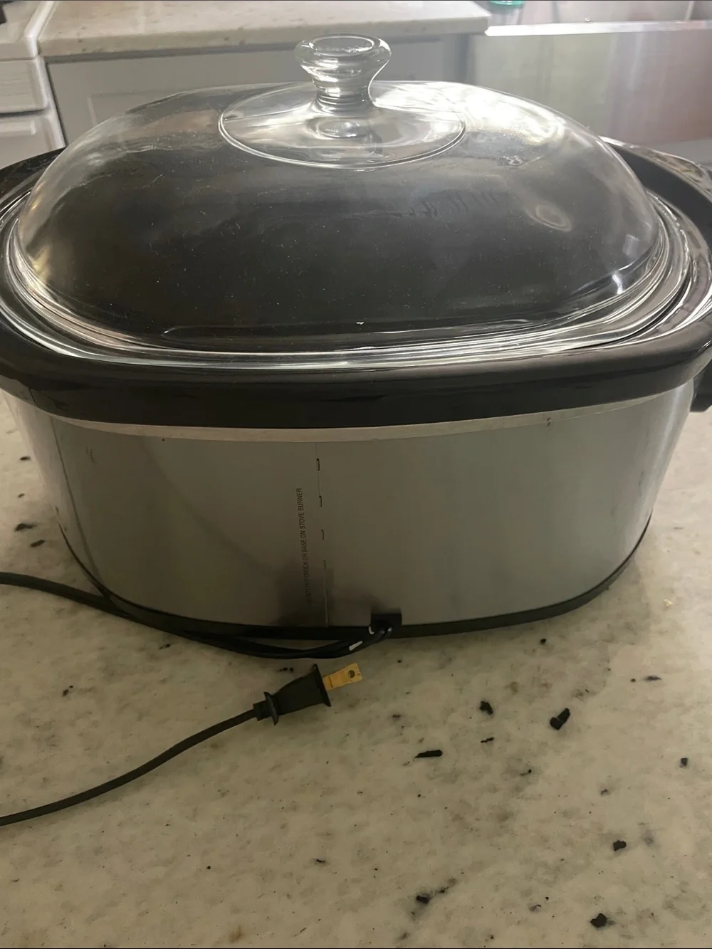 Oval Rival Crock-Pot Stainless Steel Slow Cooker with Glass Lid